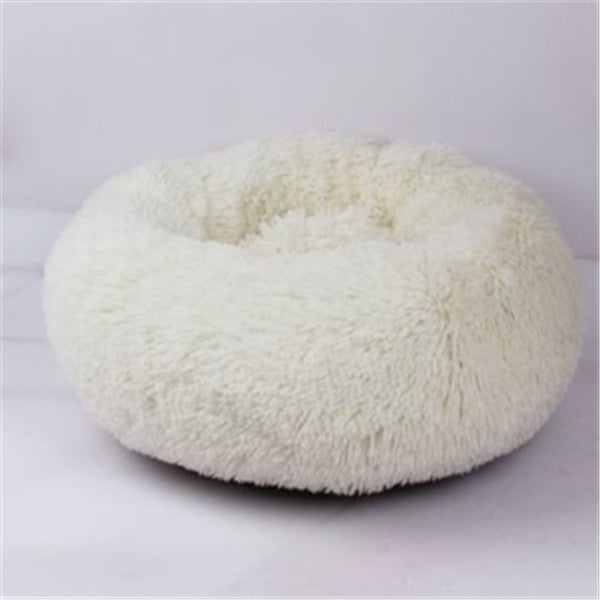 Plush Round Calming Cat Bed for Cozy Autumn and Winter Sleep