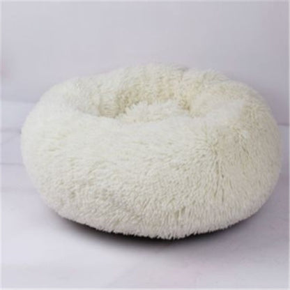 Plush Round Calming Cat Bed for Cozy Autumn and Winter Sleep