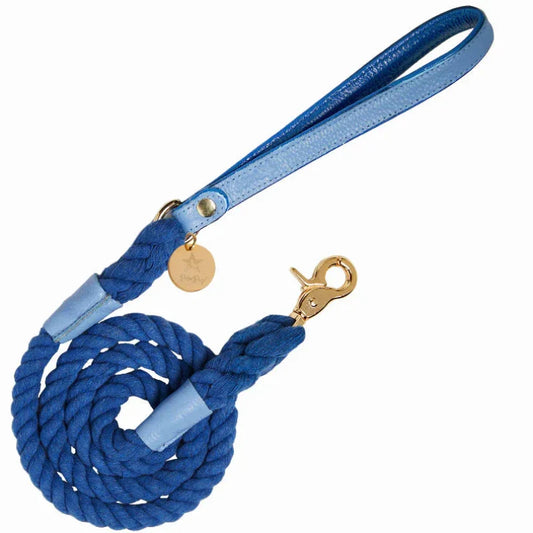Luxury Leather Dog Leash Ocean Vibes