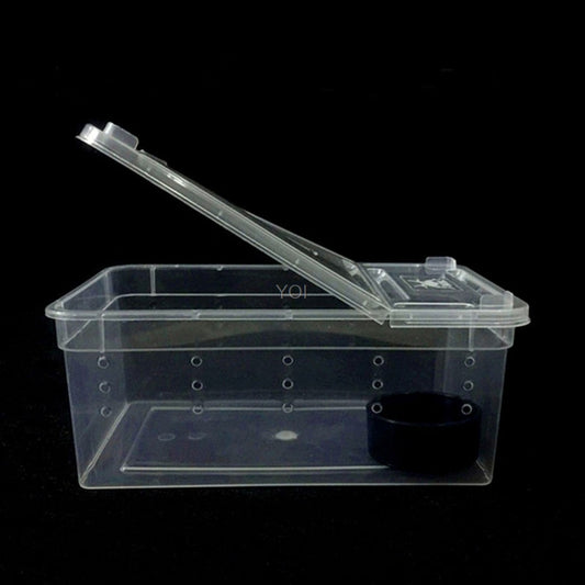Reptile Feeding Box - Transparent Plastic Habitat Tank