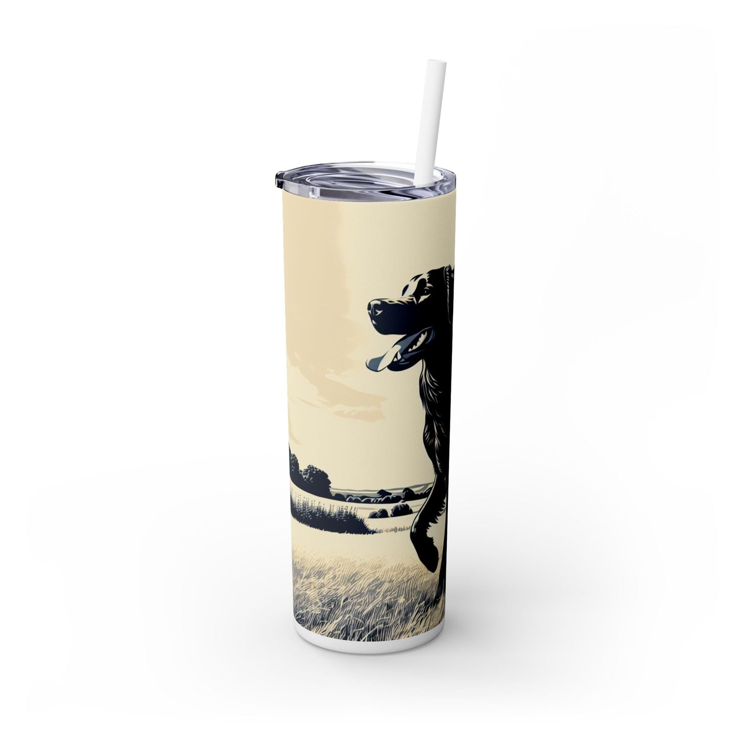 Flat Coated Retriever Tumbler with Straw, 20oz
