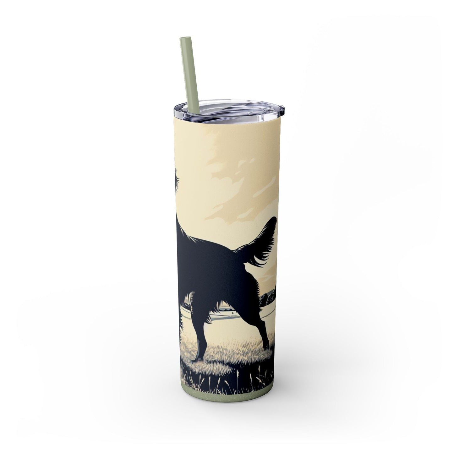 Flat Coated Retriever Tumbler with Straw, 20oz