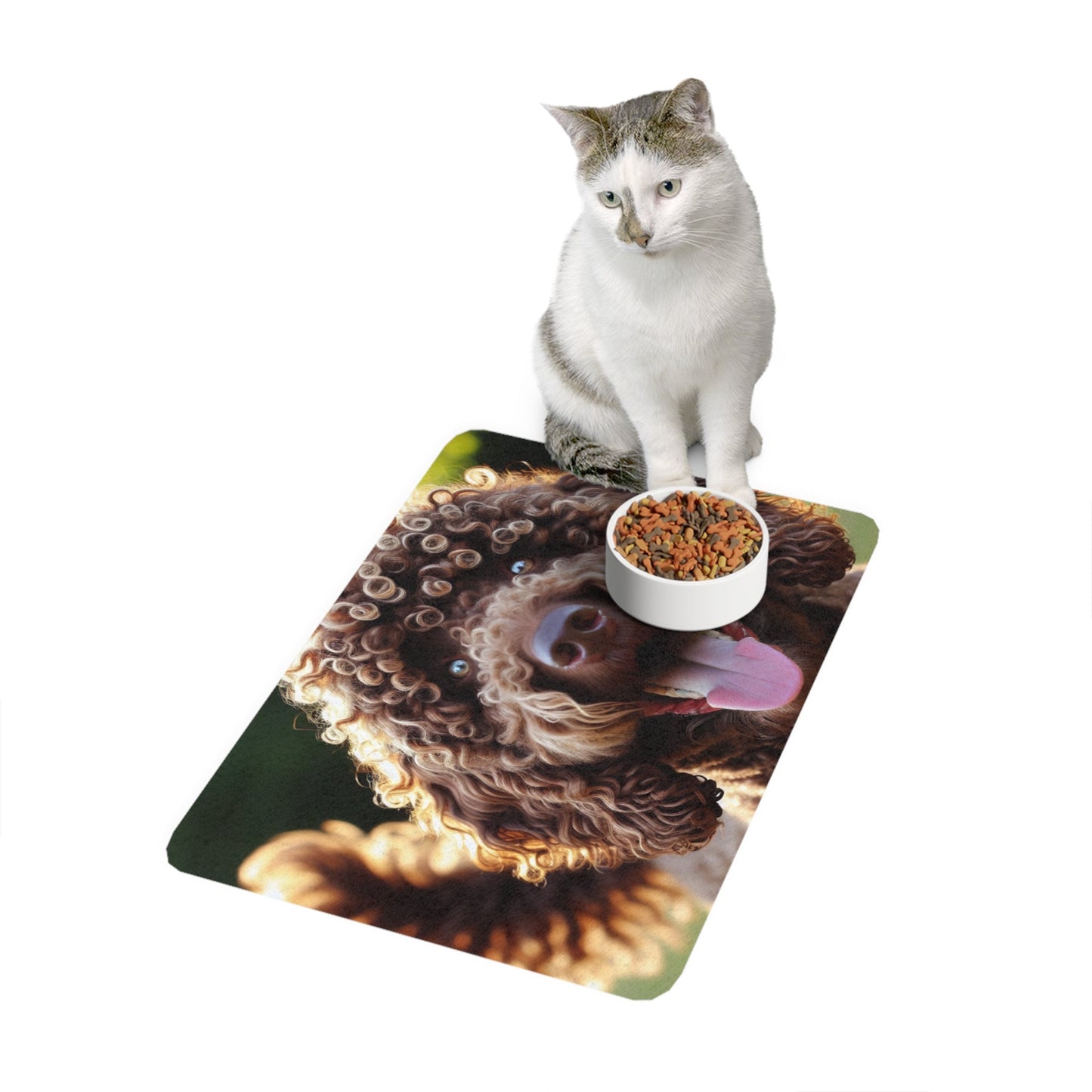 Pet Food Mat (12x18) - Curly Coated Retriever