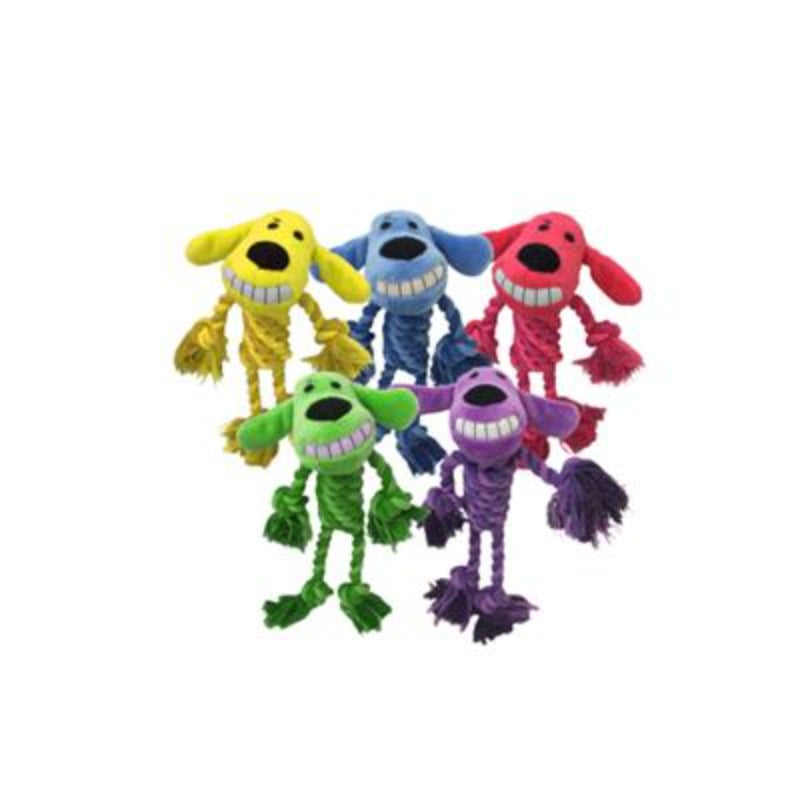 Loofa Rope Body Dog Toy - 11" - 3 Colors