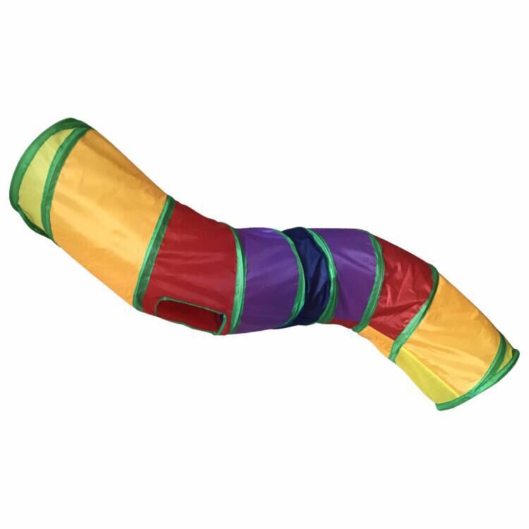 Purrfect Pet Kingdom Cat toy S-shaped cat tunnel foldable cat tunnel (Orange purple) - Premium Cat Toys