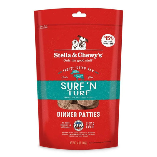 Dog Food Freeze Dried Surf Turf Patties 5.5oz Stella Chewy's 🥩