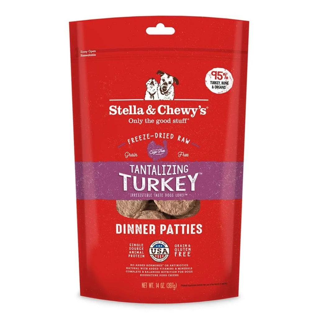 Stella & Chewy's Freeze Dried Dinner Patties Turkey Dog Food (14oz) - Freeze Dried Dog Food - The Family Pet