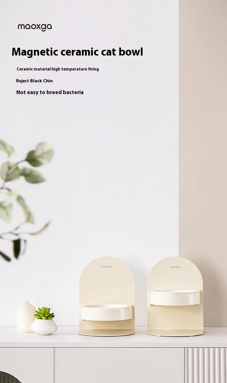 15 Degree Elevated Ceramic Cat Bowl by Pet Zen in elegant design, perfect for luxury pet dining, size variant 134.84.