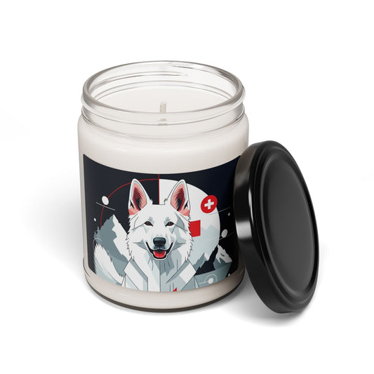 White Swiss Shepherd Dog- Scented Soy Candle, 9oz