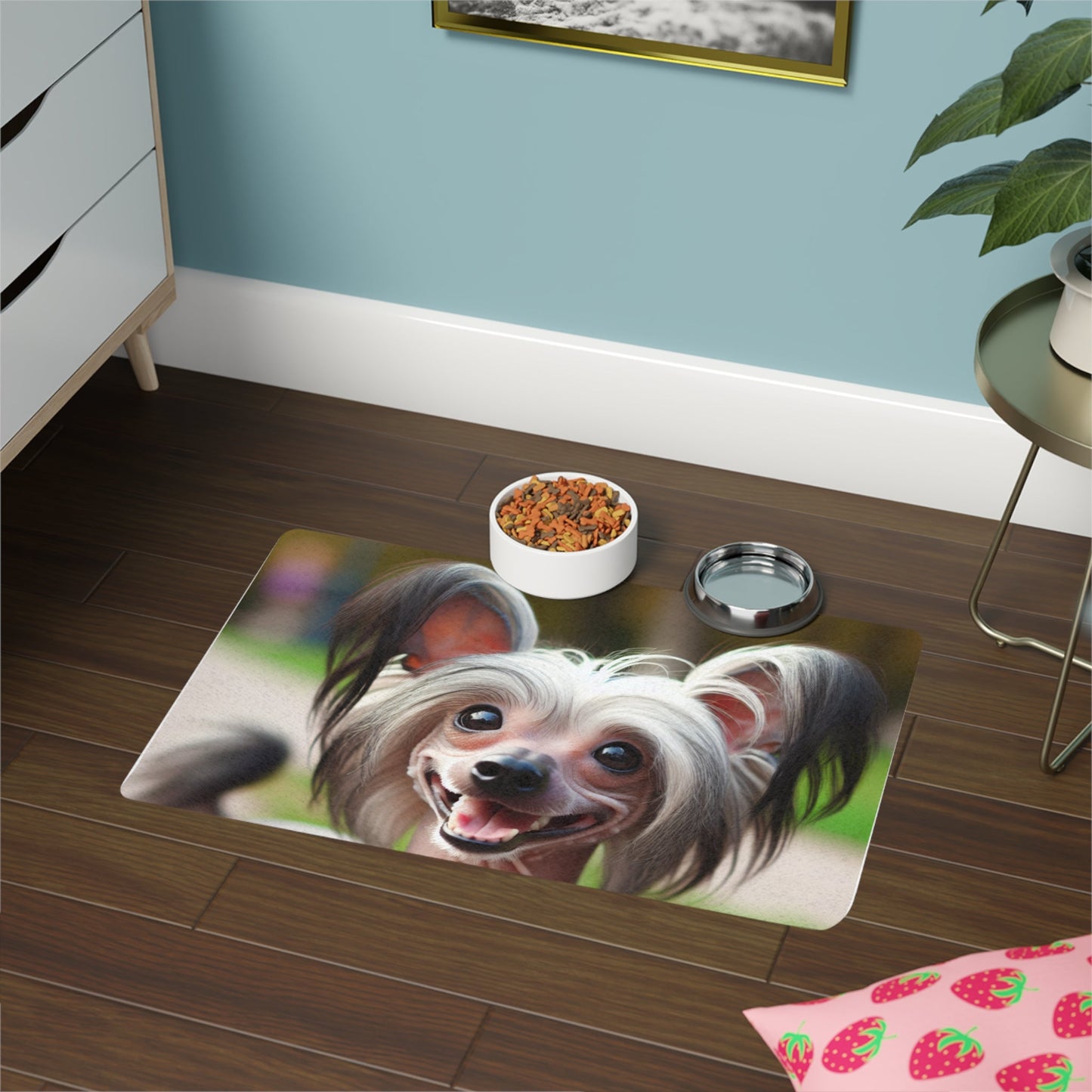 Pet Food Mat (12x18) - Chinese Crested Dog