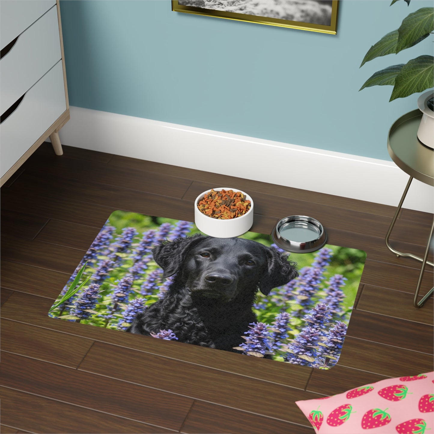 Pet Food Mat (12x18) - Curly Coated Retriever