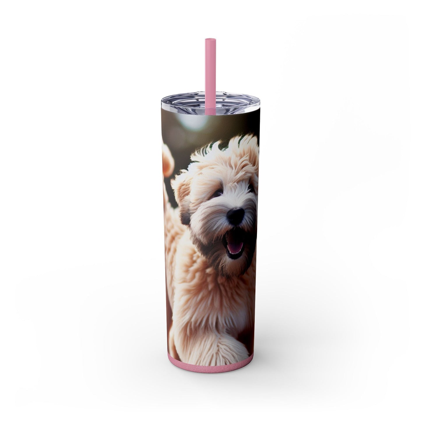 Soft Coated Wheaten Terrier Skinny Tumbler with Straw, 20oz