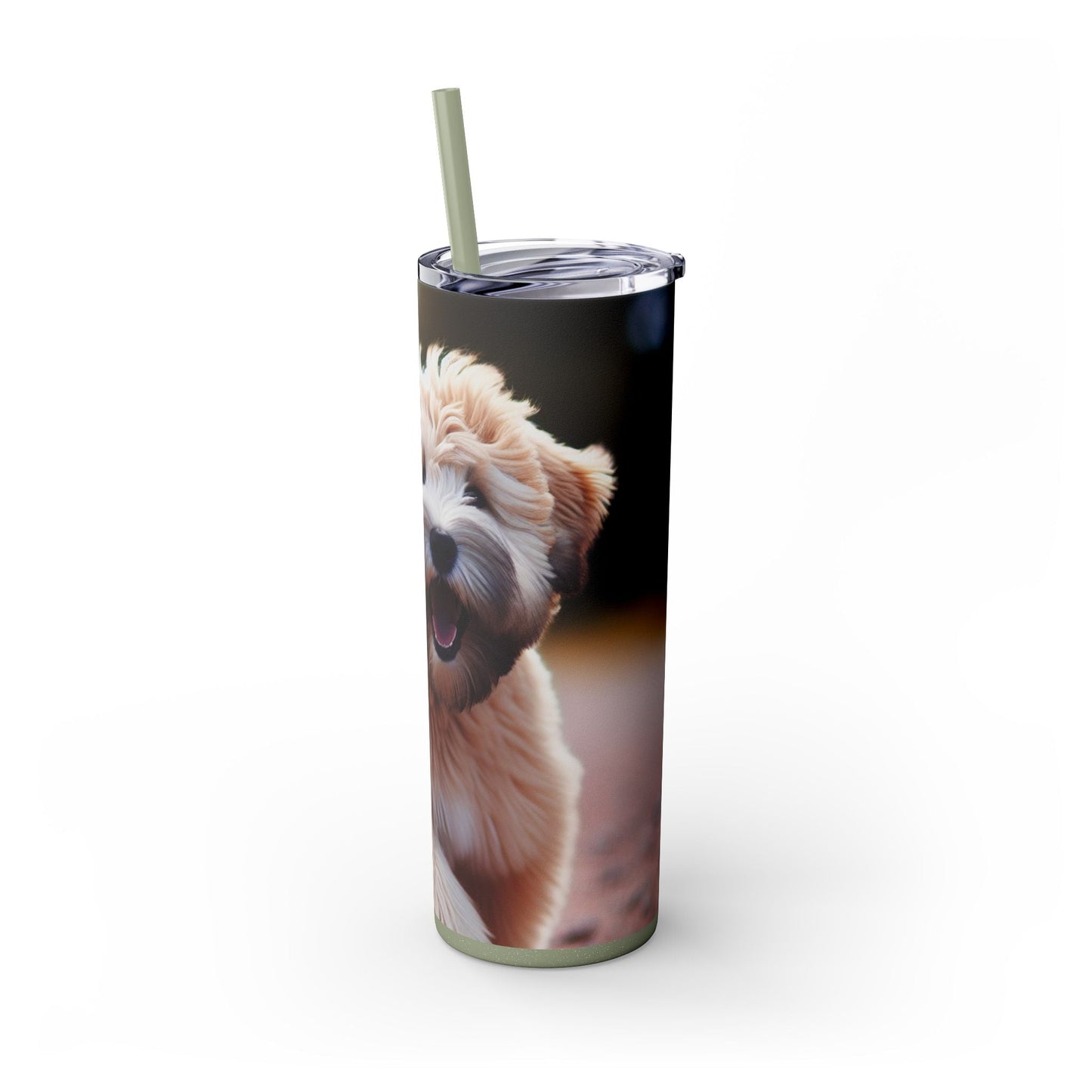 Soft Coated Wheaten Terrier Skinny Tumbler with Straw, 20oz