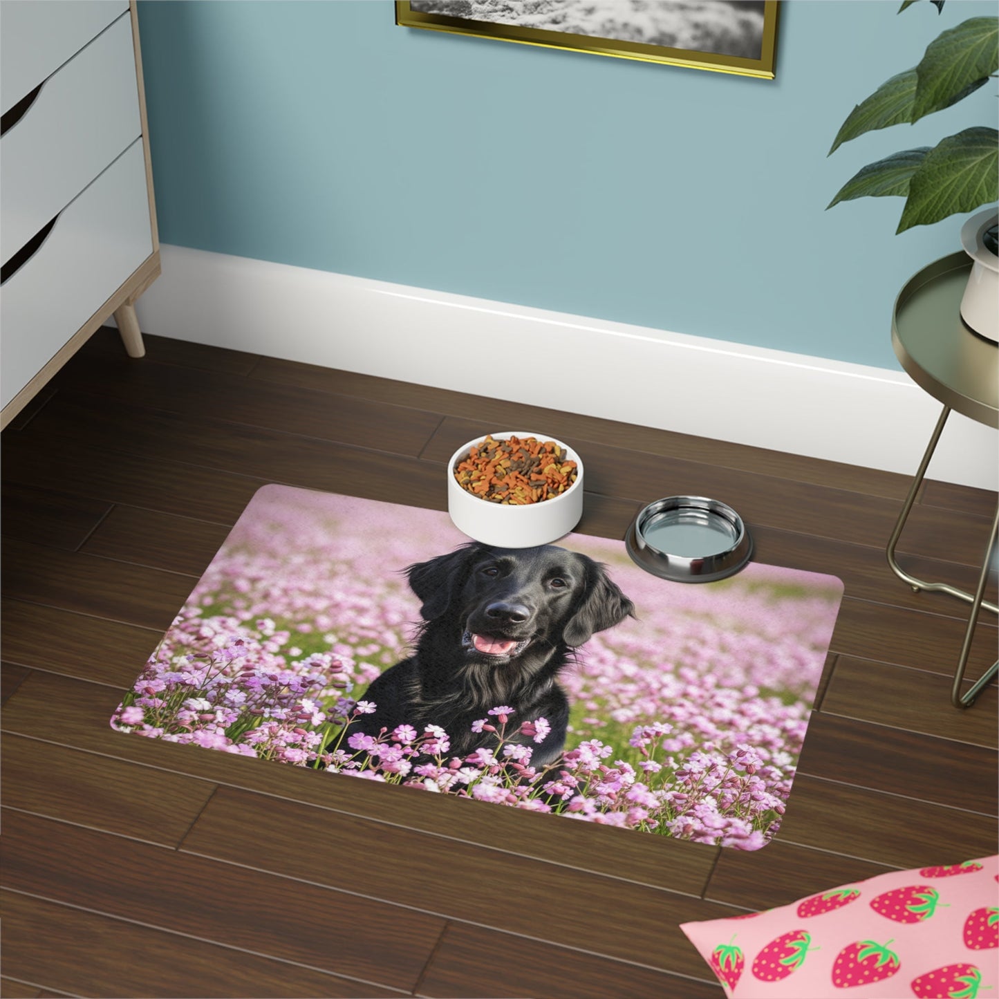 Pet Food Mat (12x18) - Flat Coated Retriever