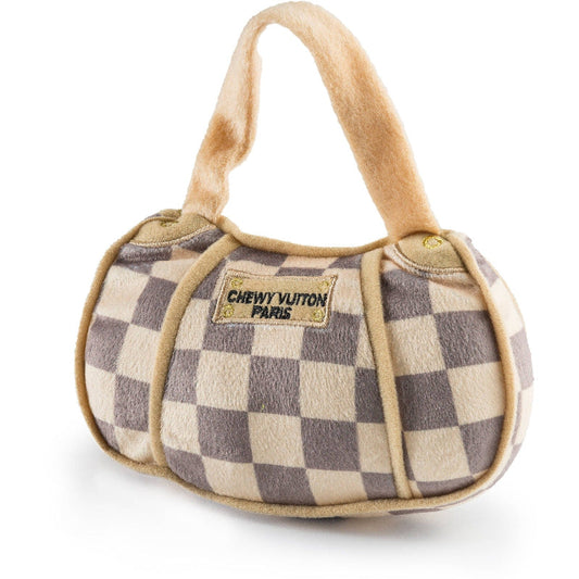 Checker Chewy V Handbag Plush Squeaky Dog Toy - 3 sizes