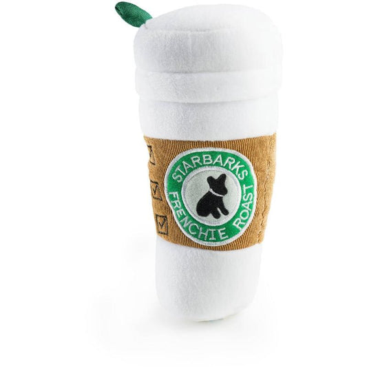 Starbarks White Coffee Cup Plush Squeak Dog Toy