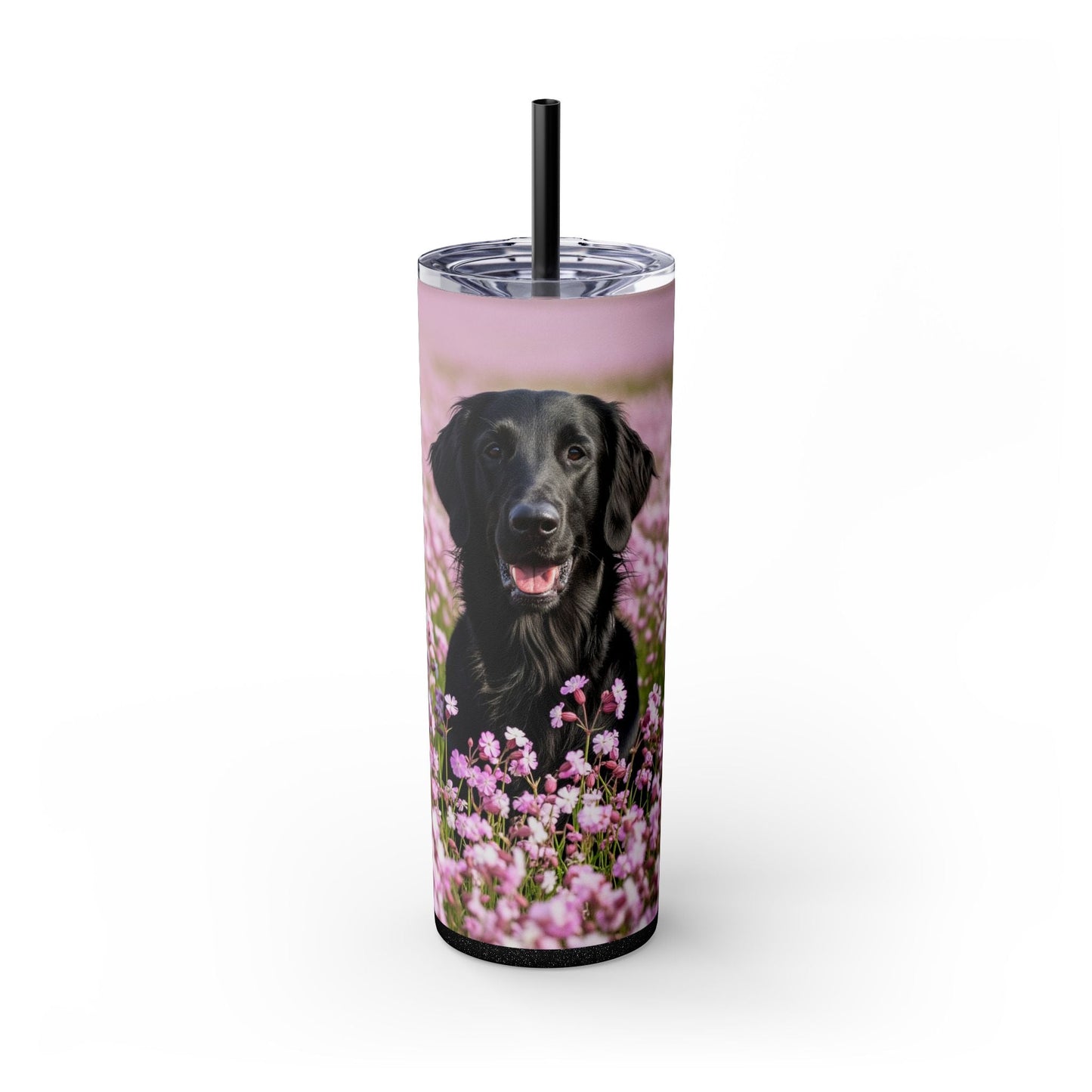 Flat Coated Retriever Skinny Tumbler with Straw, 20oz