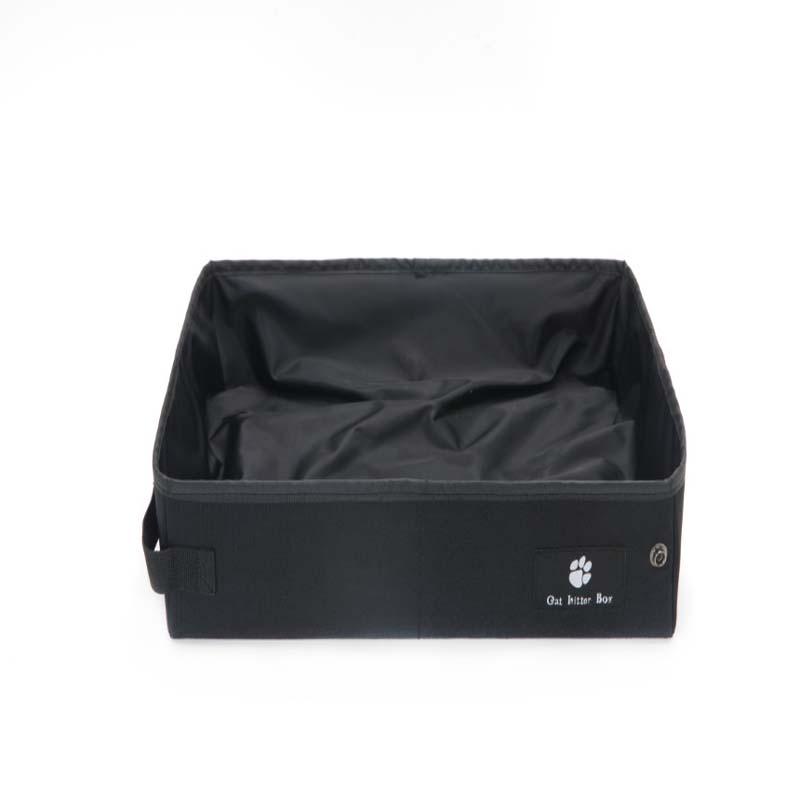 Portable Pet Travel Litter Box: The Ultimate On - The - Go Solution For Your Furry Friend - Cat Litter Boxes - WooF WooF MeoW MeoW - Black - 40*30*10Cm - CJGY102881801AZ