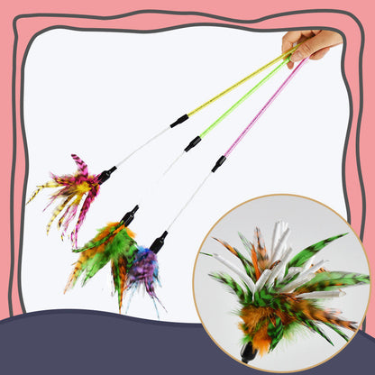 Paper Wool Spiral Feather Rod Funny Cat Stick