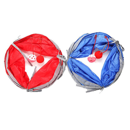 Purrfect Pet Kingdom Cat Toy Cat Tunnel Cat Tent Collapsible Pet Toy (Red, 50x25cm) - Premium Cat Toys