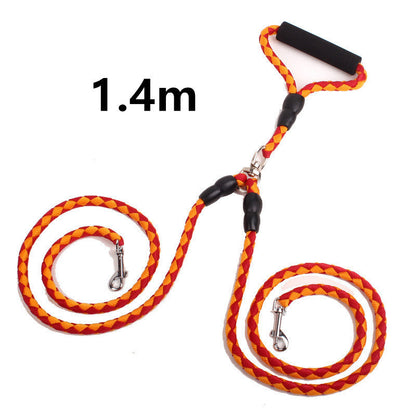 Durable Double-Ended Dog Leash for Walking Two Pets at Once