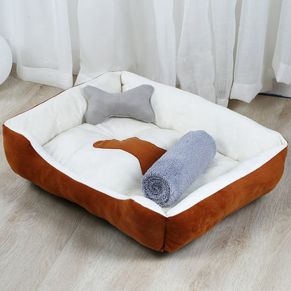 Plush Large Dog Teddy Bear Kennel Bed for Cozy Pet Comfort
