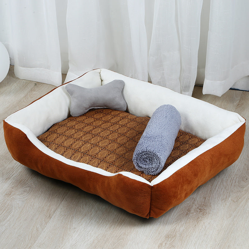 Plush Large Dog Teddy Bear Kennel Bed for Cozy Pet Comfort