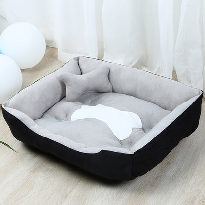 Plush Large Dog Teddy Bear Kennel Bed for Cozy Pet Comfort