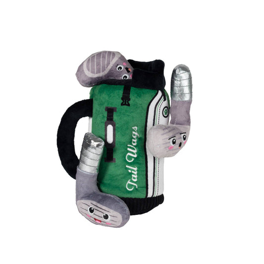 Best Round By Par Hide & Seek Golf Bag and Clubs Interactive Dog Toy Set - 4 Pc