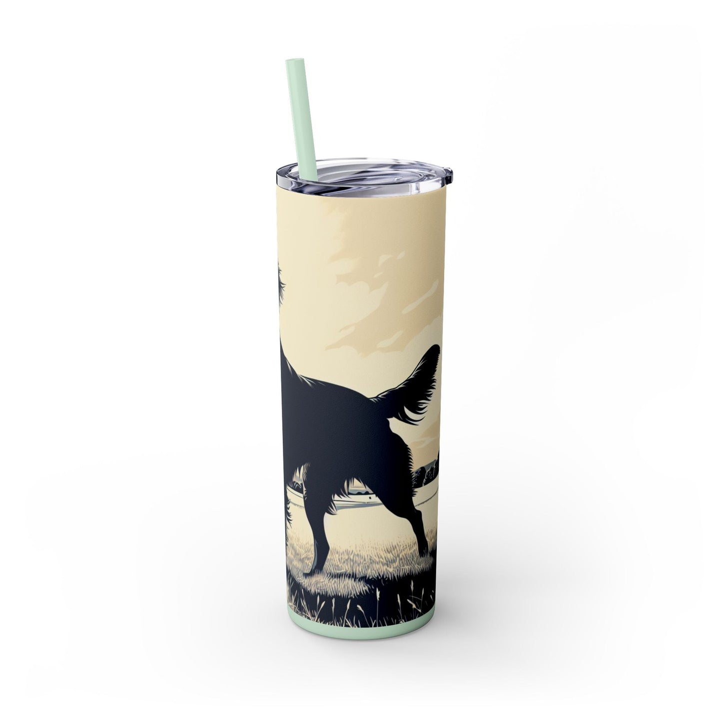 Flat Coated Retriever Tumbler with Straw, 20oz