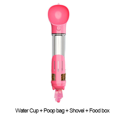 3-in-1 Dog Water Bottle - Portable Feeder & Poop Bag Holder