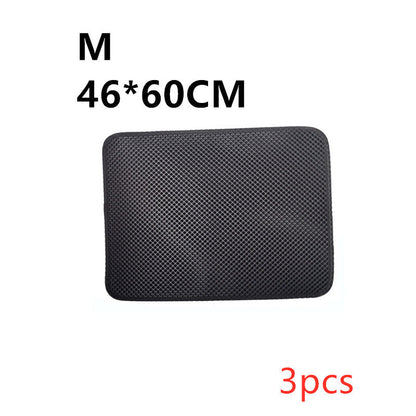 Double Layer Cat Litter Trapping Mat — Waterproof Bed Pad for Litter Box