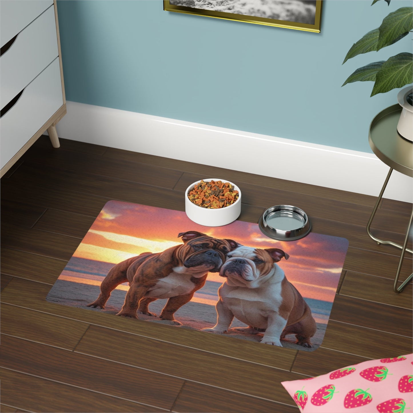 Pet Food Mat (12x18) - Bulldog Love