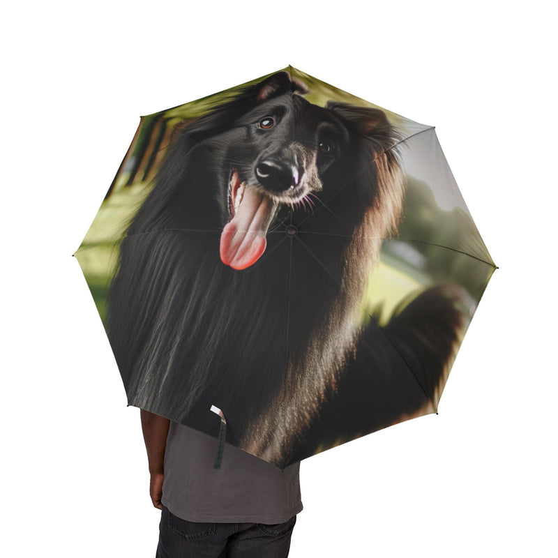 Belgian Shepherd Dog Groenendael Semi-Automatic Foldable Umbrella