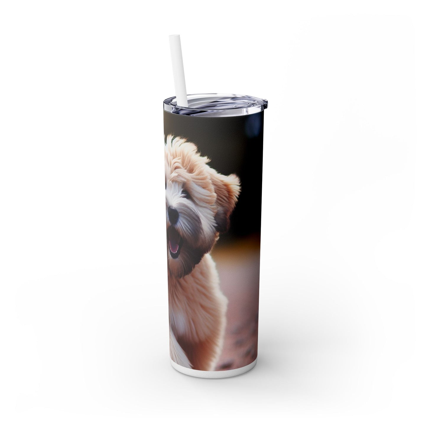 Soft Coated Wheaten Terrier Skinny Tumbler with Straw, 20oz