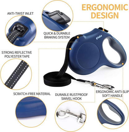 Retractable Dog Leash 16ft With Poop Bag Dispenser 🐕