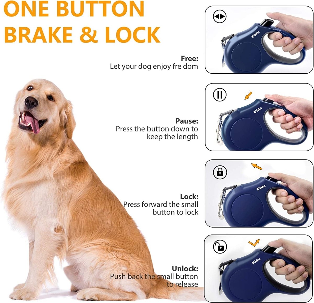 Retractable Dog Leash 16ft With Poop Bag Dispenser 🐕