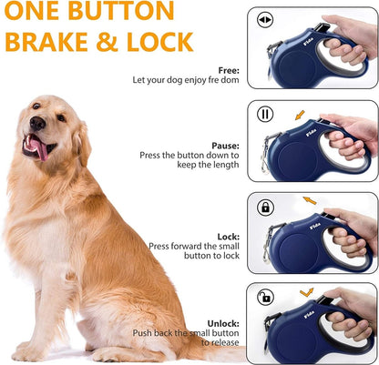 Retractable Dog Leash 16ft With Poop Bag Dispenser 🐕