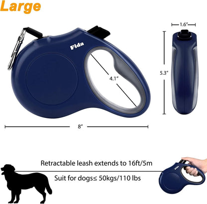 Retractable Dog Leash 16ft With Poop Bag Dispenser 🐕