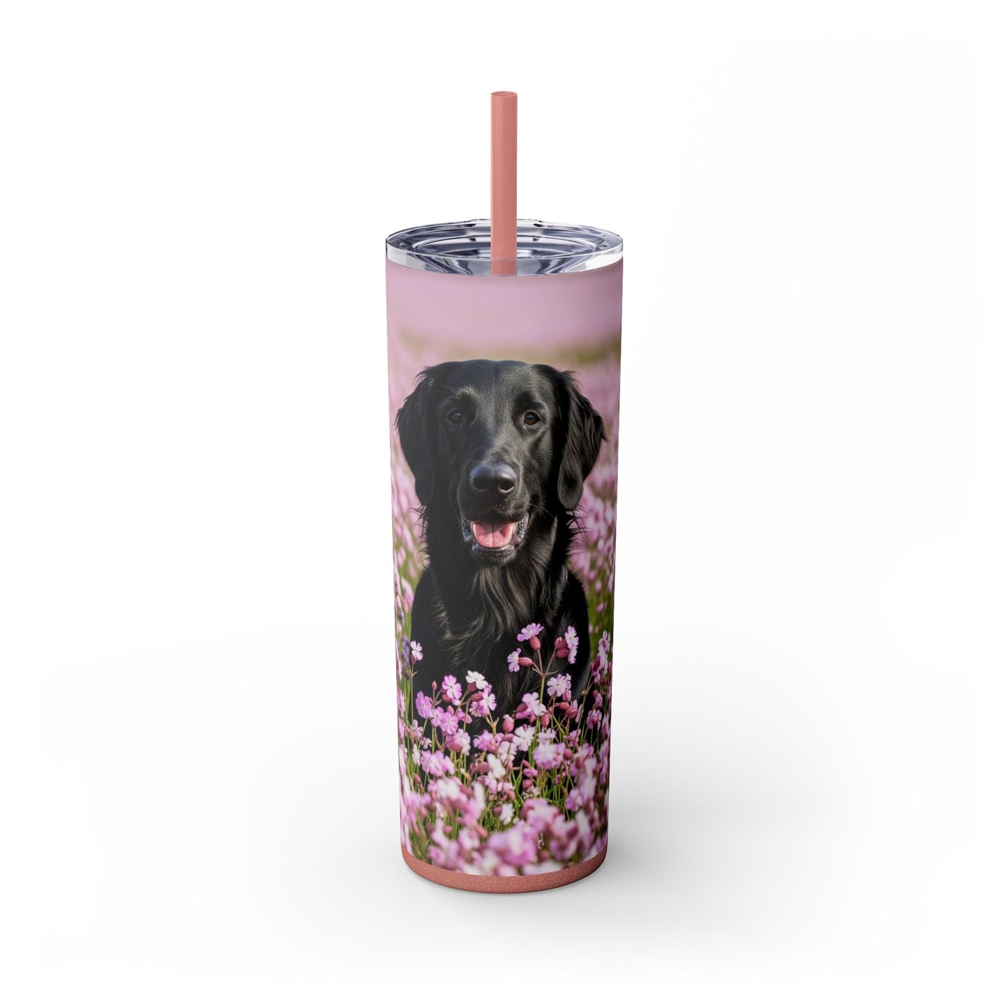 Flat Coated Retriever Skinny Tumbler with Straw, 20oz