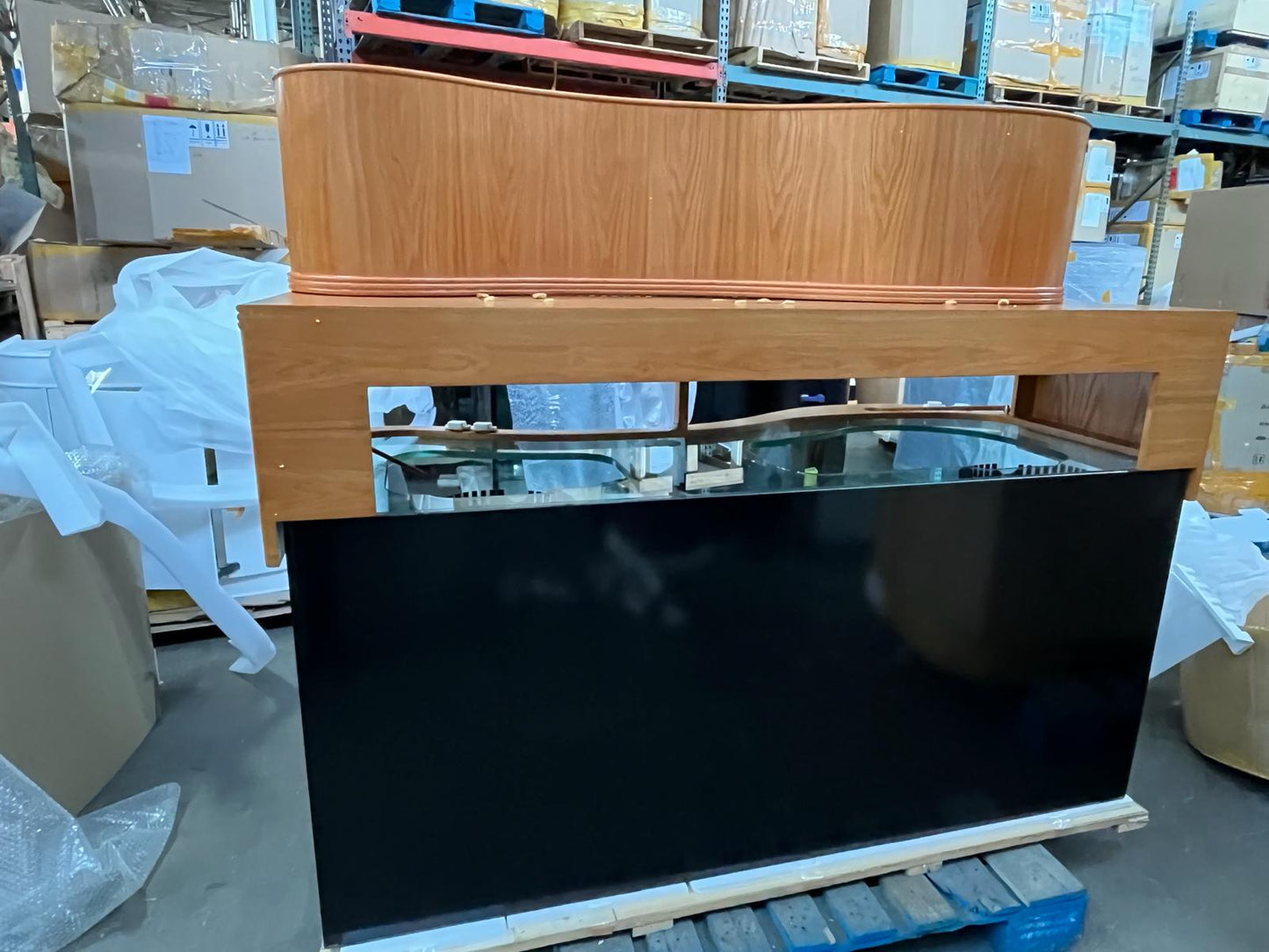 210g Glass Wave Reef-Ready Aquarium Set in Golden Oak