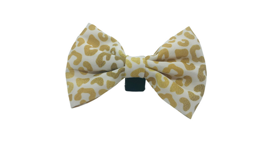 You're So Golden Leopard Gold Bow Tie Dog Collar Attachment