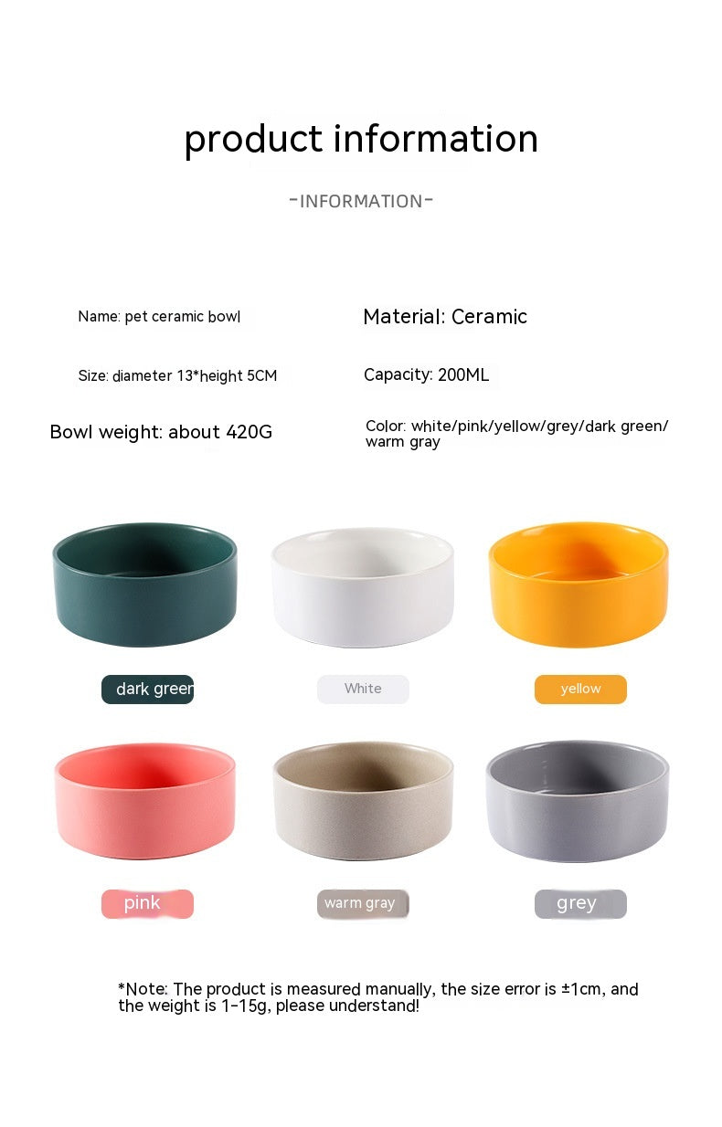 Pet Ceramic Bowl In Stock Simple Style