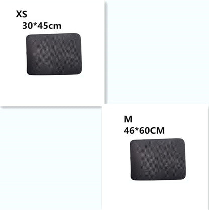 Double Layer Cat Litter Trapping Mat — Waterproof Bed Pad for Litter Box