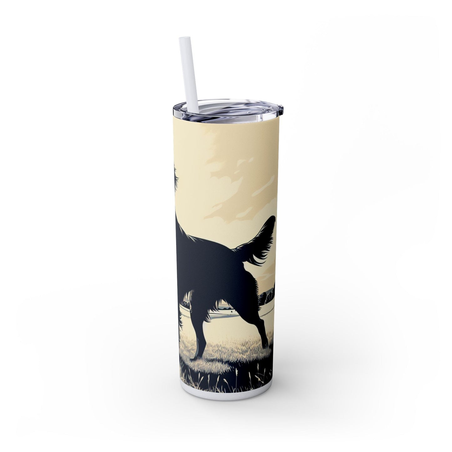 Flat Coated Retriever Tumbler with Straw, 20oz