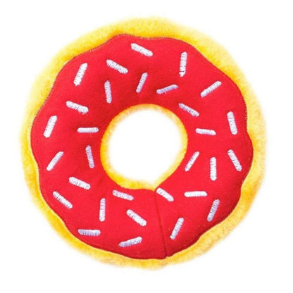 Holiday Cherry Red Donutz Sprinkles Squeaky Dog Toy
