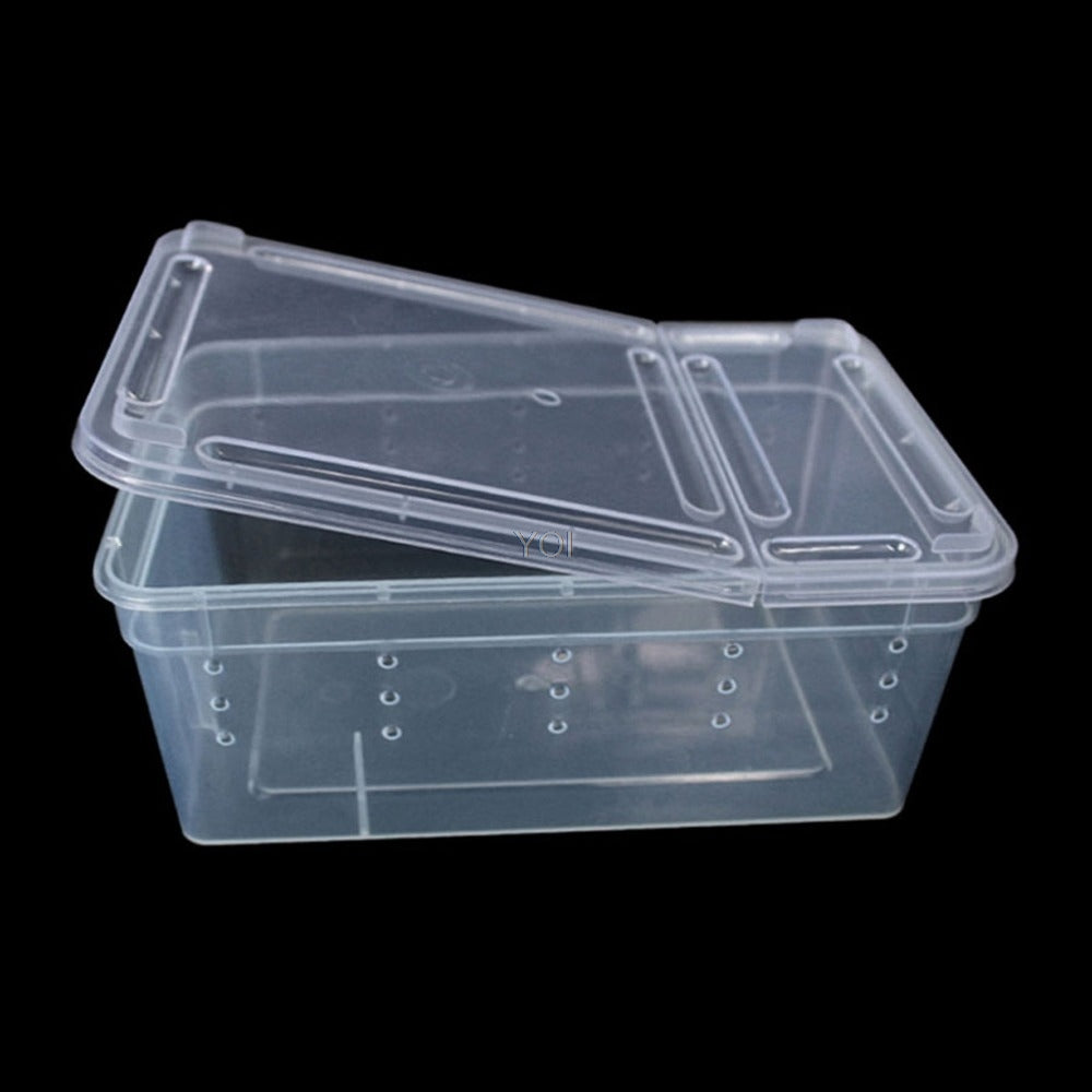Reptile Feeding Box - Transparent Plastic Habitat Tank
