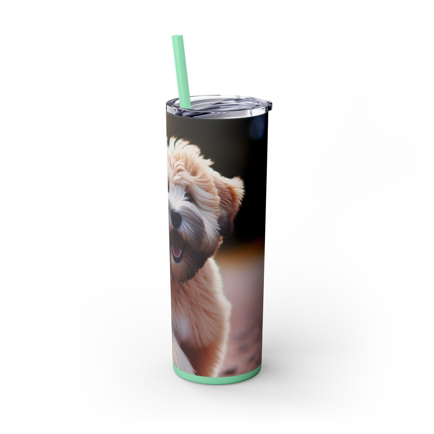 Soft Coated Wheaten Terrier Skinny Tumbler with Straw, 20oz