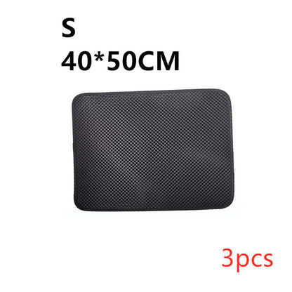 Double Layer Cat Litter Trapping Mat — Waterproof Bed Pad for Litter Box