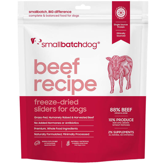 Smallbatch Freeze Dried Beef Sliders Natural Dog Food 14oz